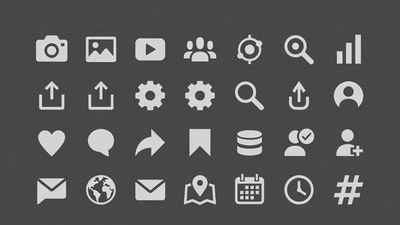Gray Social Media Icons Set