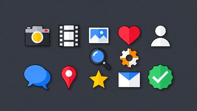 Colorful Flat UI Icons Set
