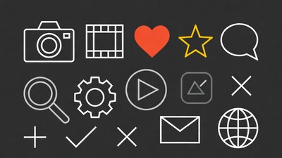 Social Media Line Icons Set