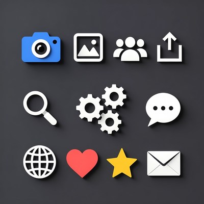 3D Social Media Icons Set