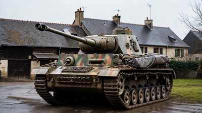 Tiger Tank in French Village