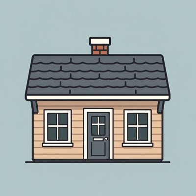 Cartoon House with Chimney