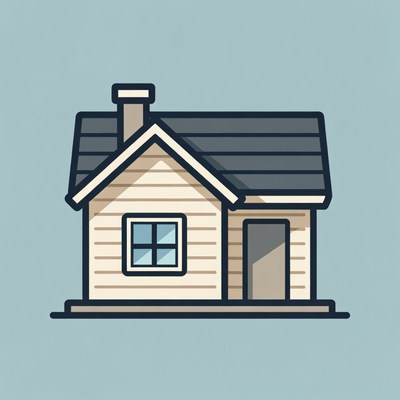 Cartoon House with Chimney