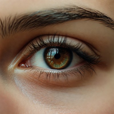 Close-up of woman's hazel eye