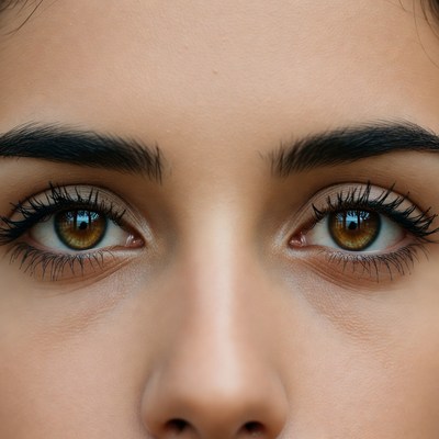 Close-up of woman's brown eyes