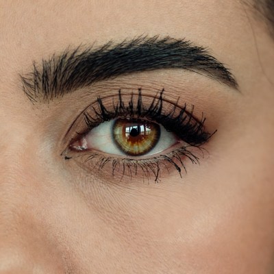 Close-up woman's hazel eyes