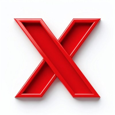 3D Red X Symbol