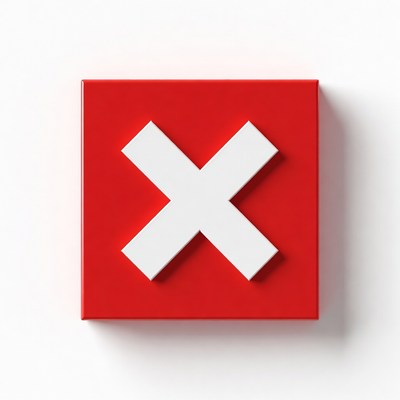 Red square with white X