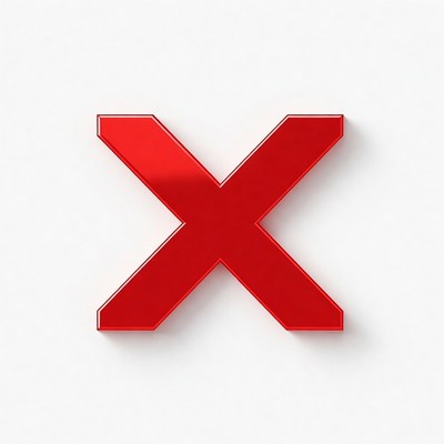 Red 3D X Symbol