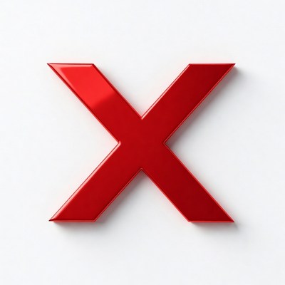 Shiny Red X Letter