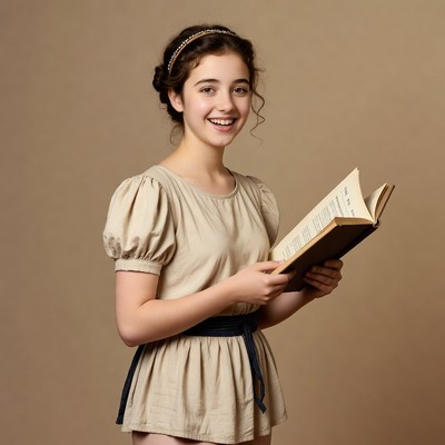 Teen girl reading book