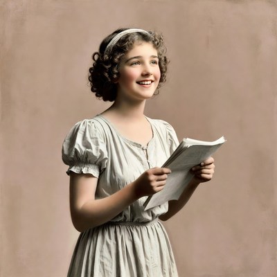 Young girl reading book