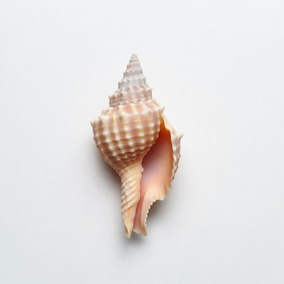 Conch shell on white background