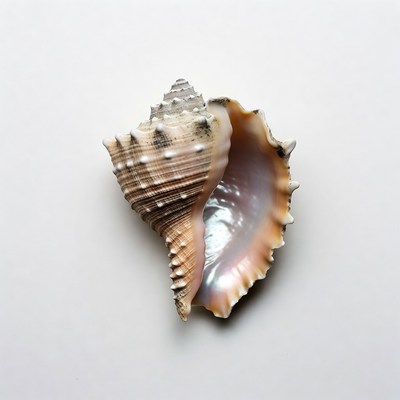 Large seashell on white background