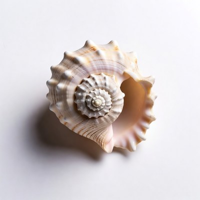 White Seashell on Isolated Background