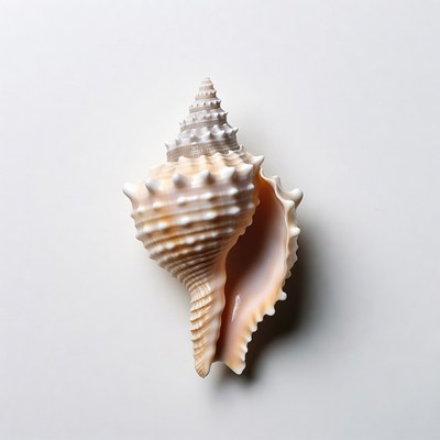 White conch seashell isolated