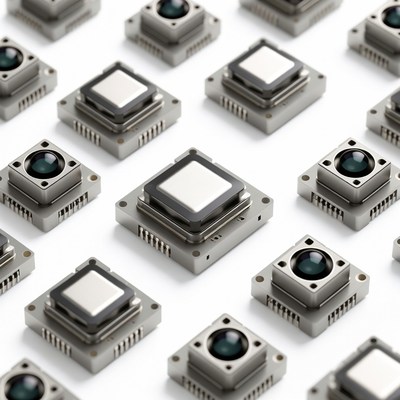 Multiple Camera Modules on White Background