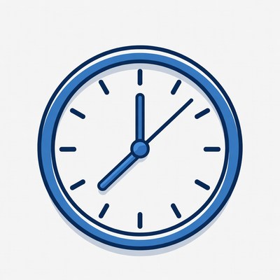 Blue Clock Showing 3:00