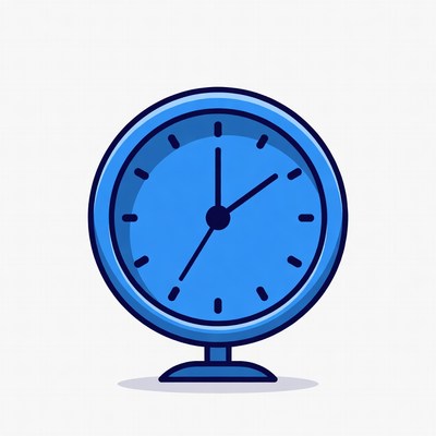 Blue Cartoon Alarm Clock