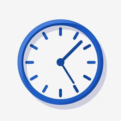 Blue Clock Showing 3:00