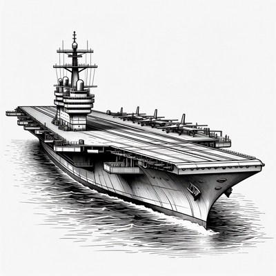 Aircraft Carrier at Sea