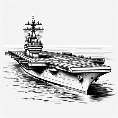 Aircraft Carrier at Sea