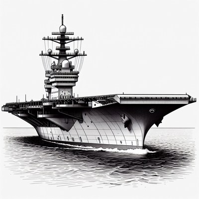Aircraft Carrier at Sea
