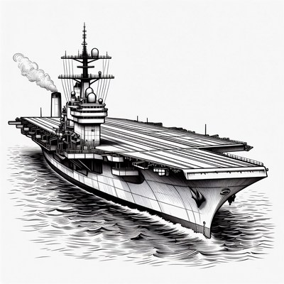Aircraft Carrier at Sea