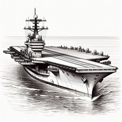 Aircraft Carrier at Sea