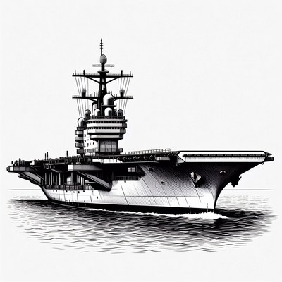 Aircraft Carrier at Sea