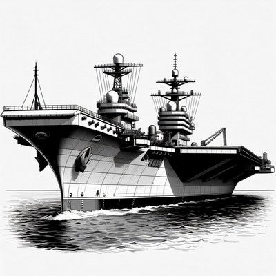 Aircraft carrier at sea