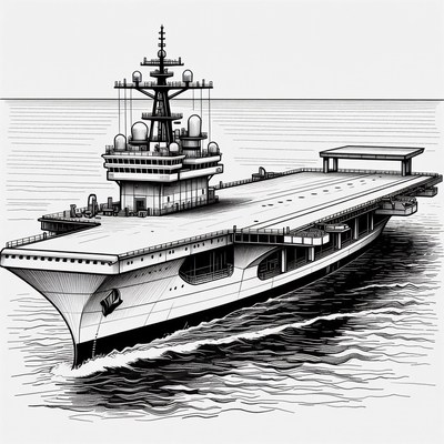Aircraft carrier at sea