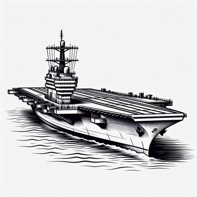 Aircraft Carrier on Sea