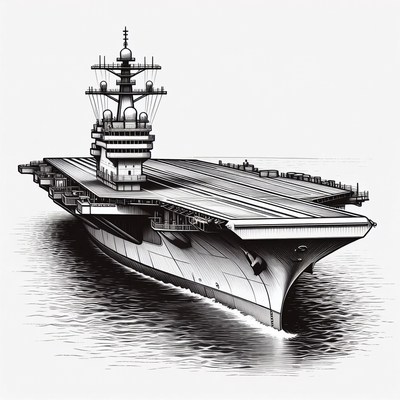 Aircraft Carrier at Sea