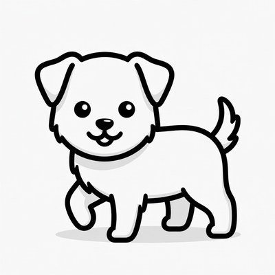 Cute puppy clipart illustration