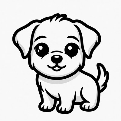 Cute cartoon puppy illustration