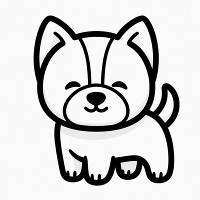 Cute smiling puppy illustration