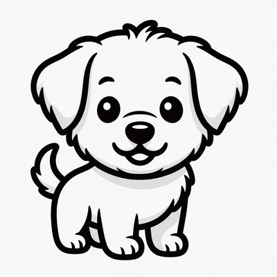 Cute cartoon puppy illustration