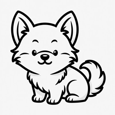 Cute cartoon fox illustration