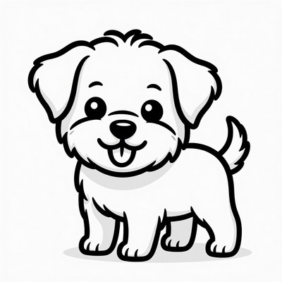 Cute fluffy puppy illustration