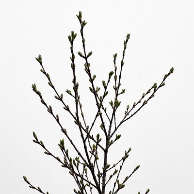 Fresh green tree buds isolated
