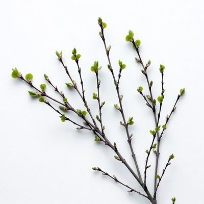 Fresh green birch twigs