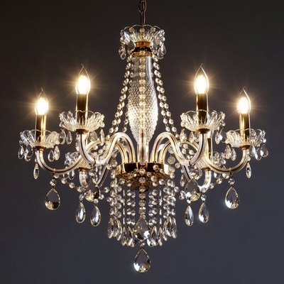 Elegant Crystal Chandelier with Candles