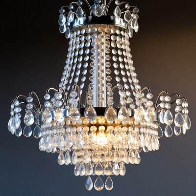 Crystal Chandelier with Warm Light