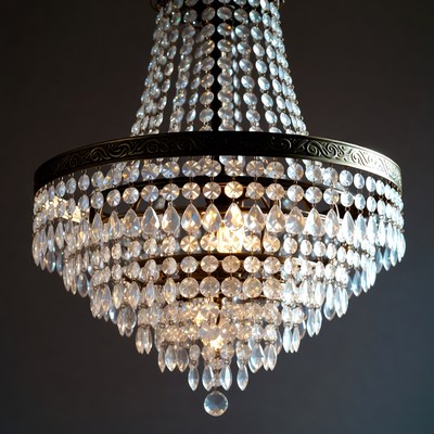 Crystal Chandelier Hanging with Lights