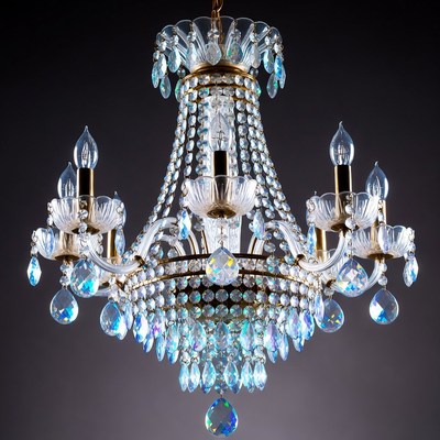 Crystal Chandelier with Candle Bulbs