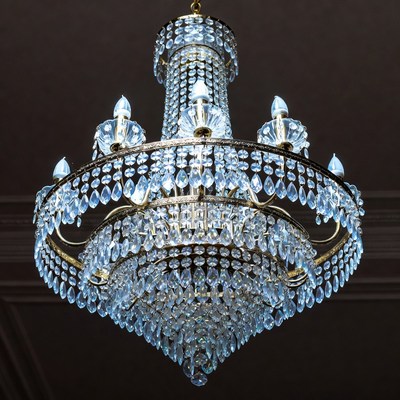 Crystal Chandelier Hanging Overhead