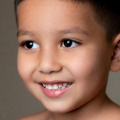Smiling Asian boy closeup