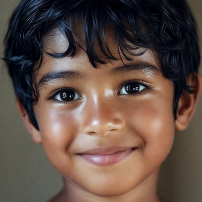 Smiling Indian boy close-up