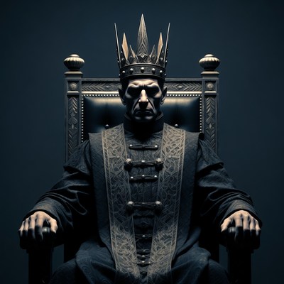 Dark king sitting on throne